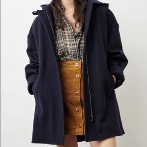 SESSUN oversized wool coat with hood (navy & black)